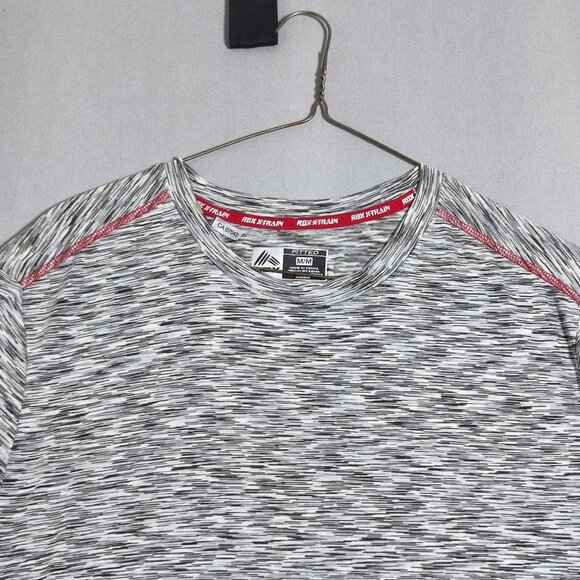 RBX Pro Athletic gear T-shirt men's size M white grey short sleeve athletic fit - Picture 2 of 8